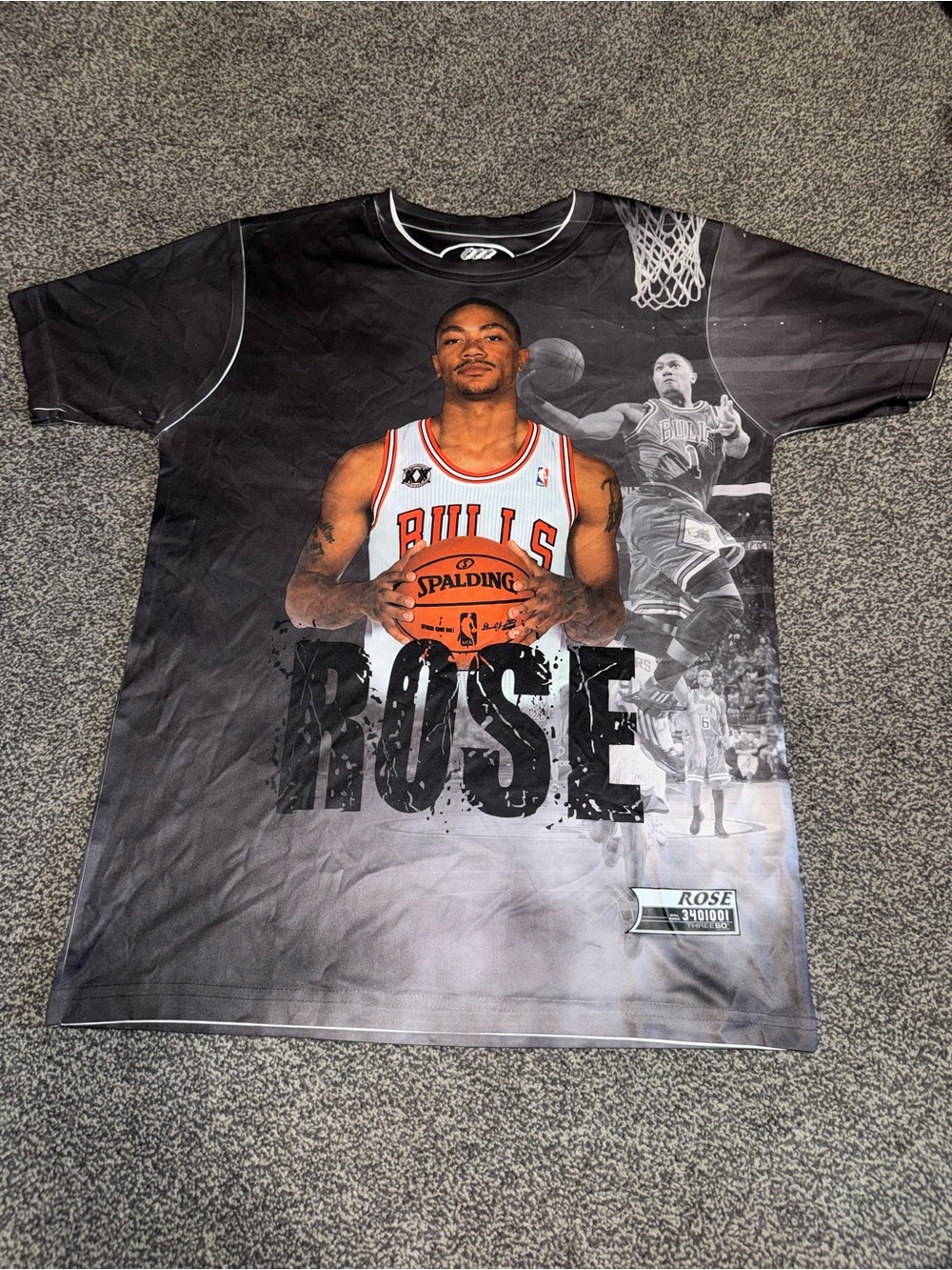 Chicago Bulls Derrick Rose Graphic Tee - Black/Gray